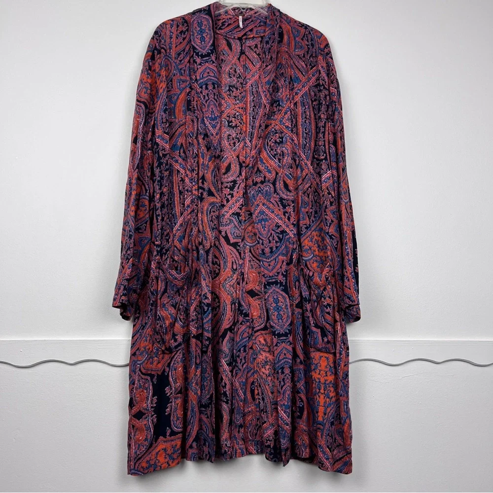 Free People Half Moon Kimono Boho Duster - Picture 2 of 6
